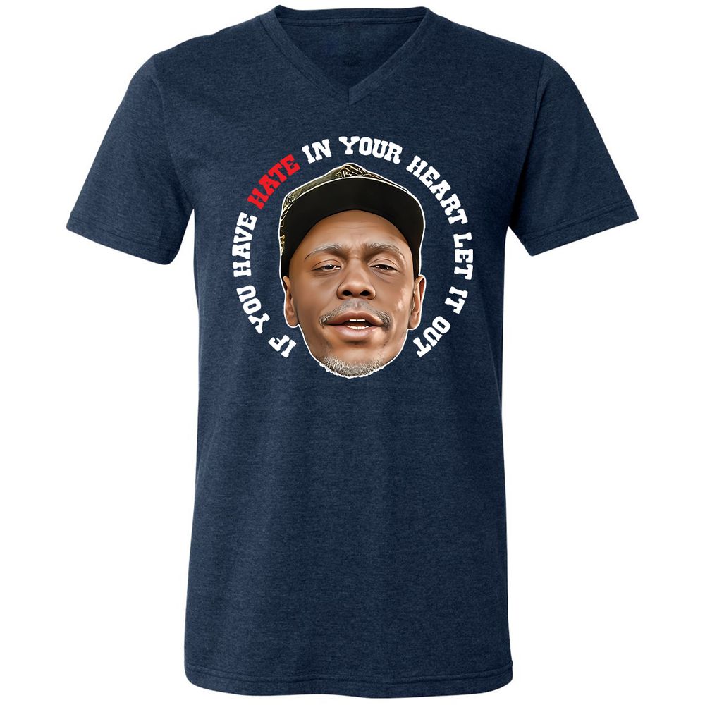 Unisex V-Neck T-Shirt - ZHDQHDM7 - Heather Navy - 15