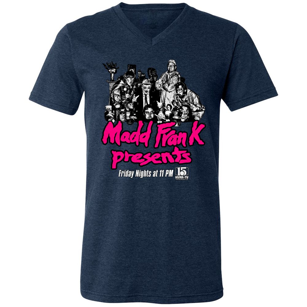 Unisex V-Neck T-Shirt - KQ1QJ6K8 - Heather Navy - 15