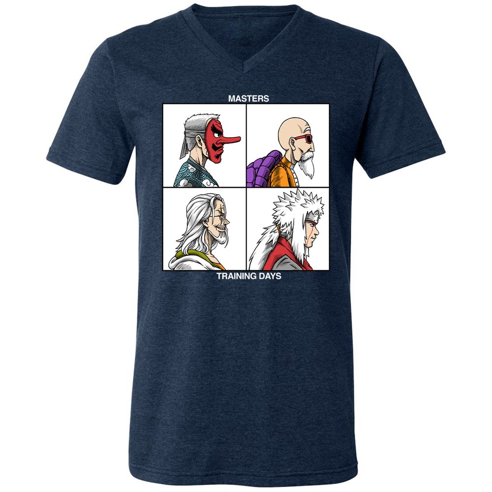 Unisex V-Neck T-Shirt - QCP7ZN2H - Heather Navy - 15