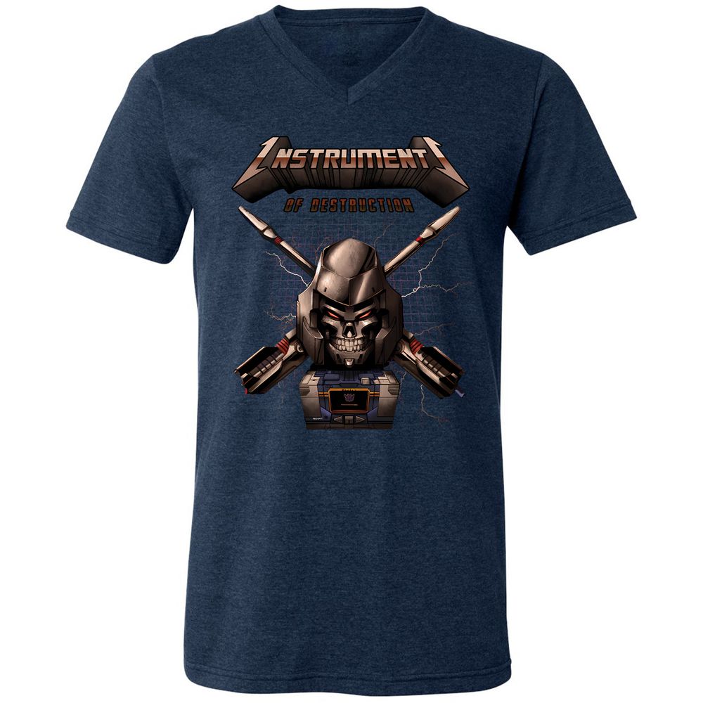 Unisex V-Neck T-Shirt - GJEAQVJM - Heather Navy - 15