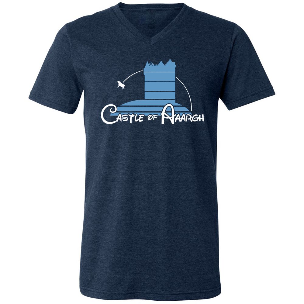 Unisex V-Neck T-Shirt - ZQBYMV76 - Heather Navy - 15