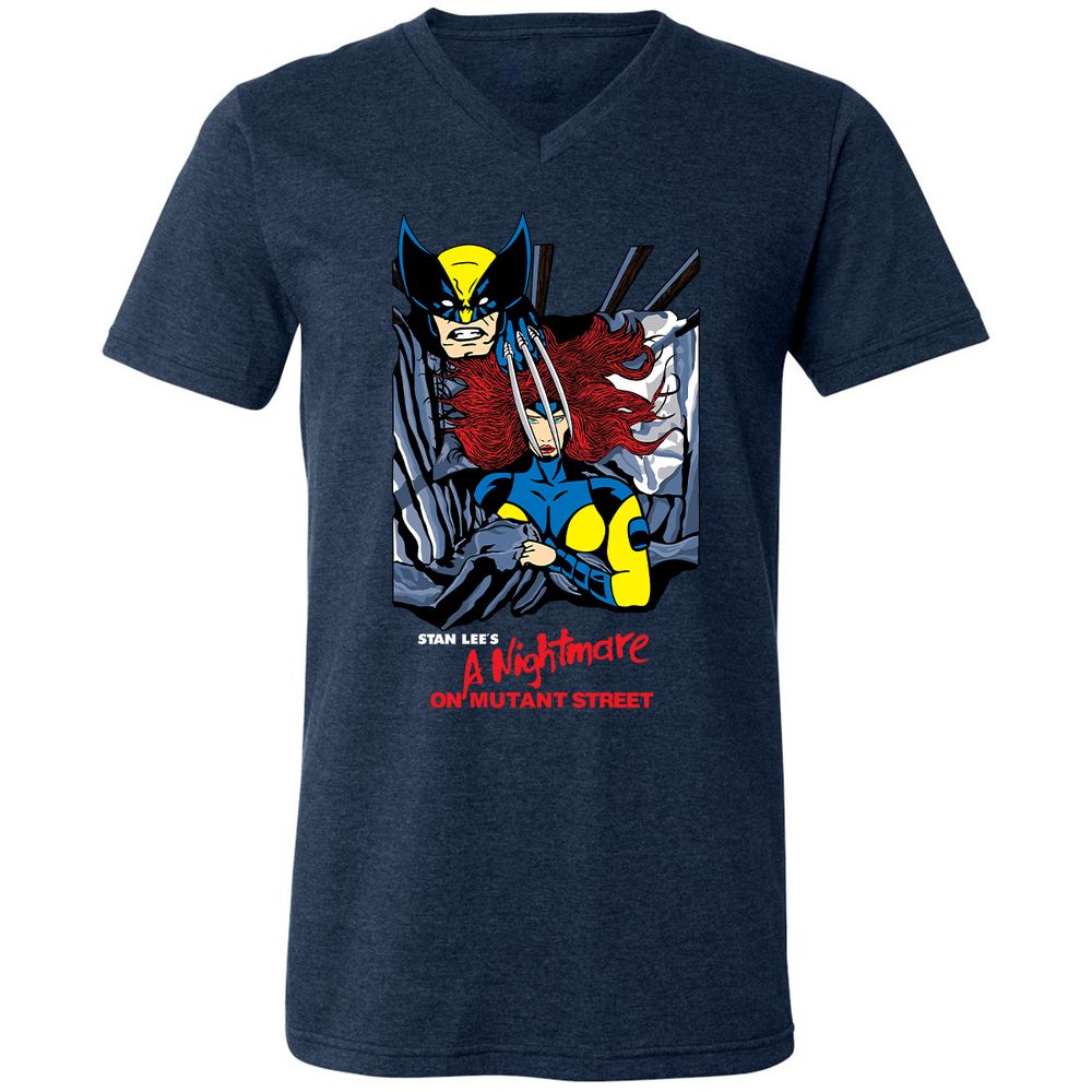 Unisex V-Neck T-Shirt - 52B77CT3 - Heather Navy - 15