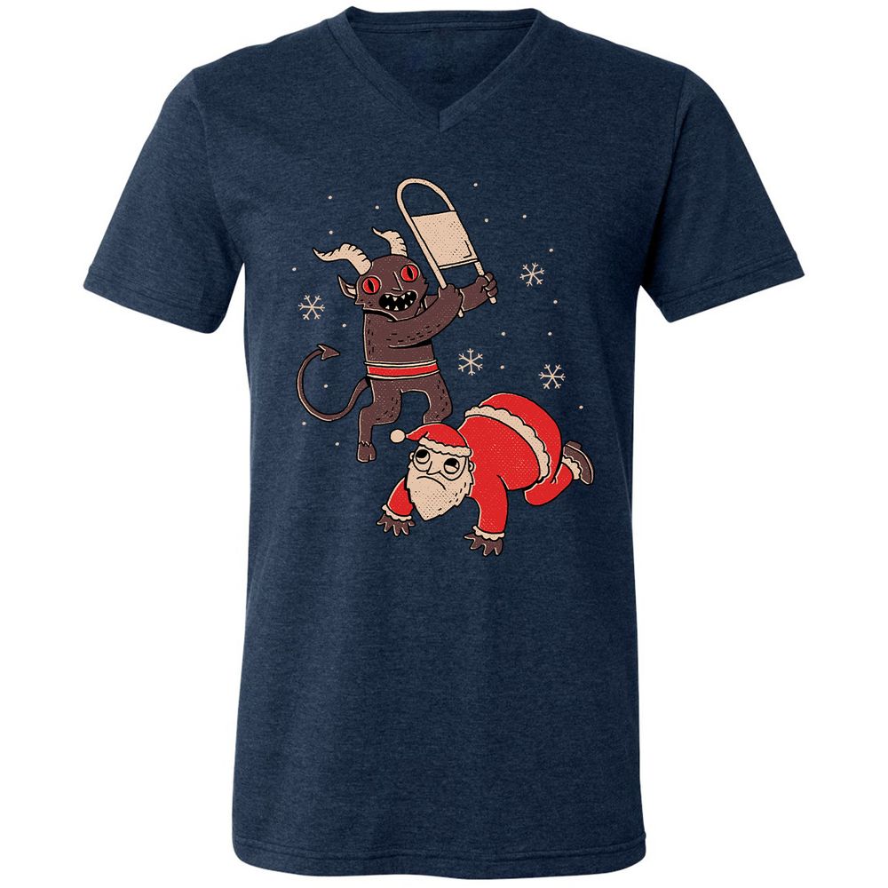 Unisex V-Neck T-Shirt - BXFVMWWF - Heather Navy - 15