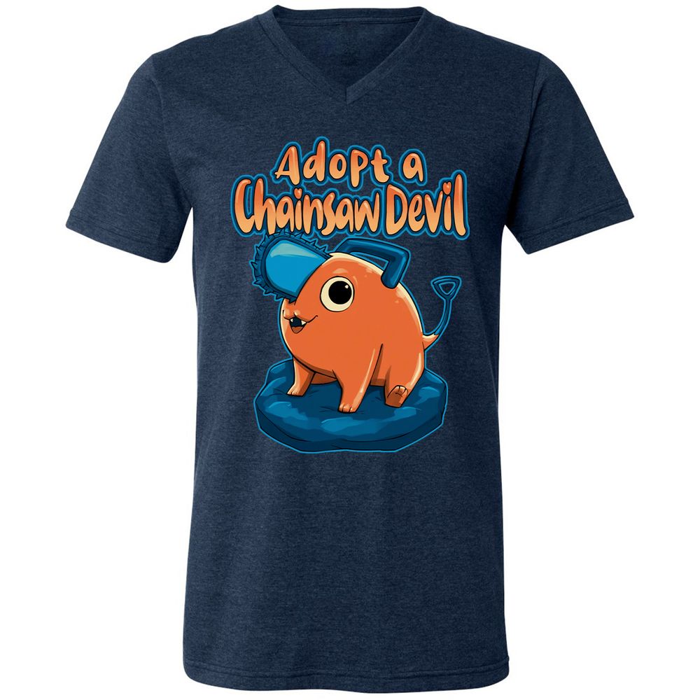 Unisex V-Neck T-Shirt - AHBB25RM - Heather Navy - 15