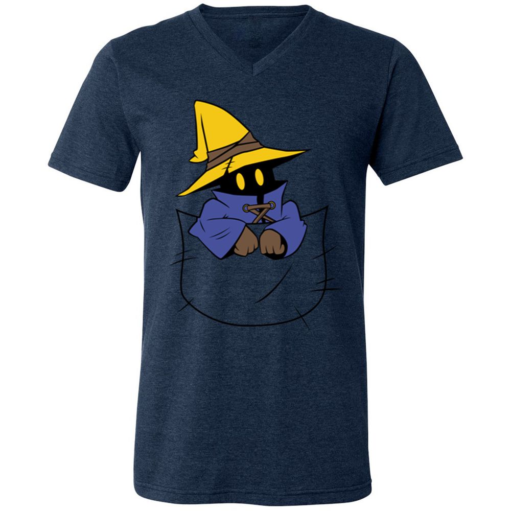 Unisex V-Neck T-Shirt - 6GYFU8KY - Heather Navy - 15