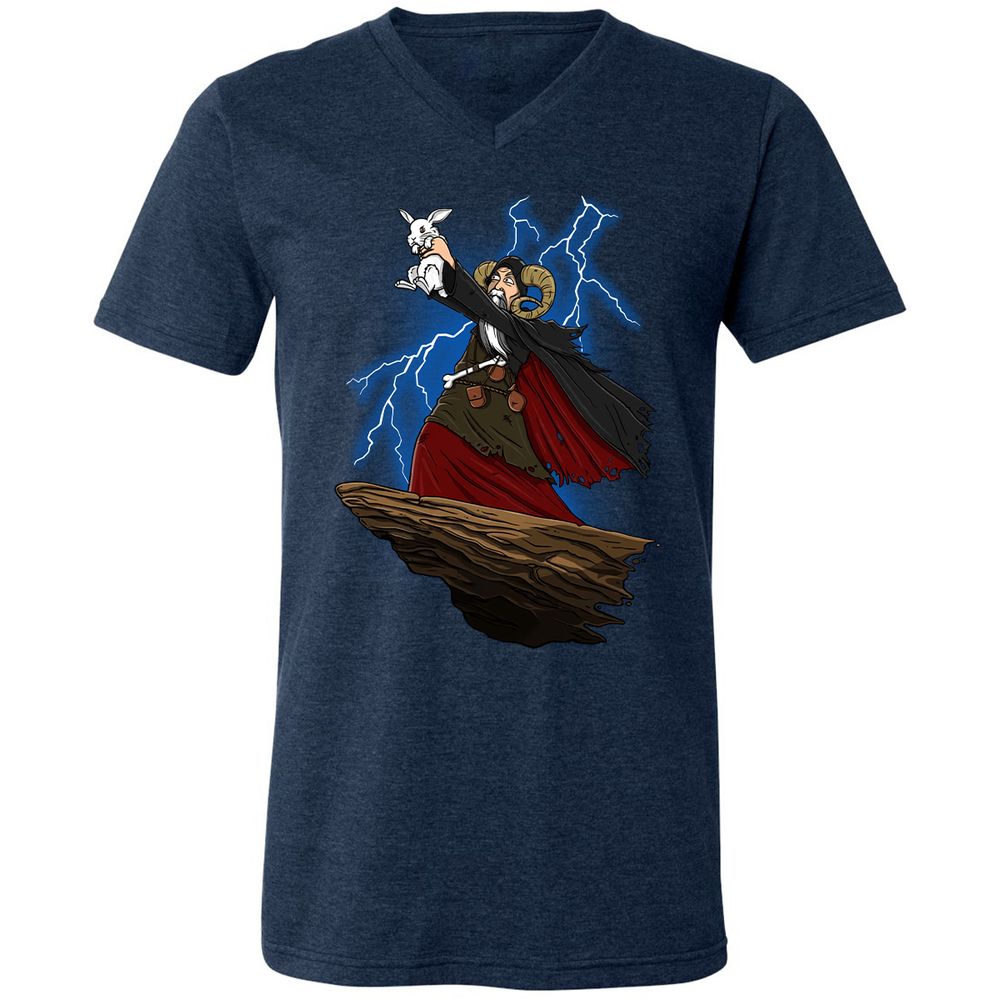 Unisex V-Neck T-Shirt - EZUXKW6N - Heather Navy - 15