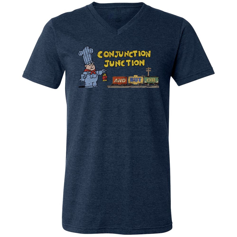 Unisex V-Neck T-Shirt - G6ZQXFNK - Heather Navy - 15