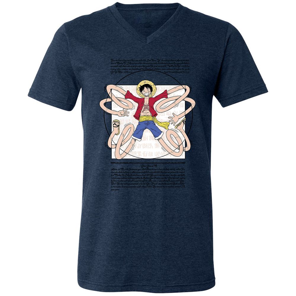 Unisex V-Neck T-Shirt - 29GF38BW - Heather Navy - 15