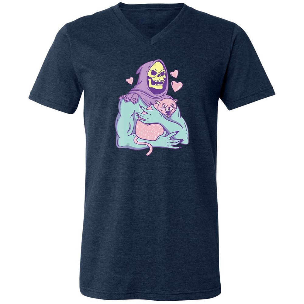 Unisex V-Neck T-Shirt - A3GSBGDK - Heather Navy - 15