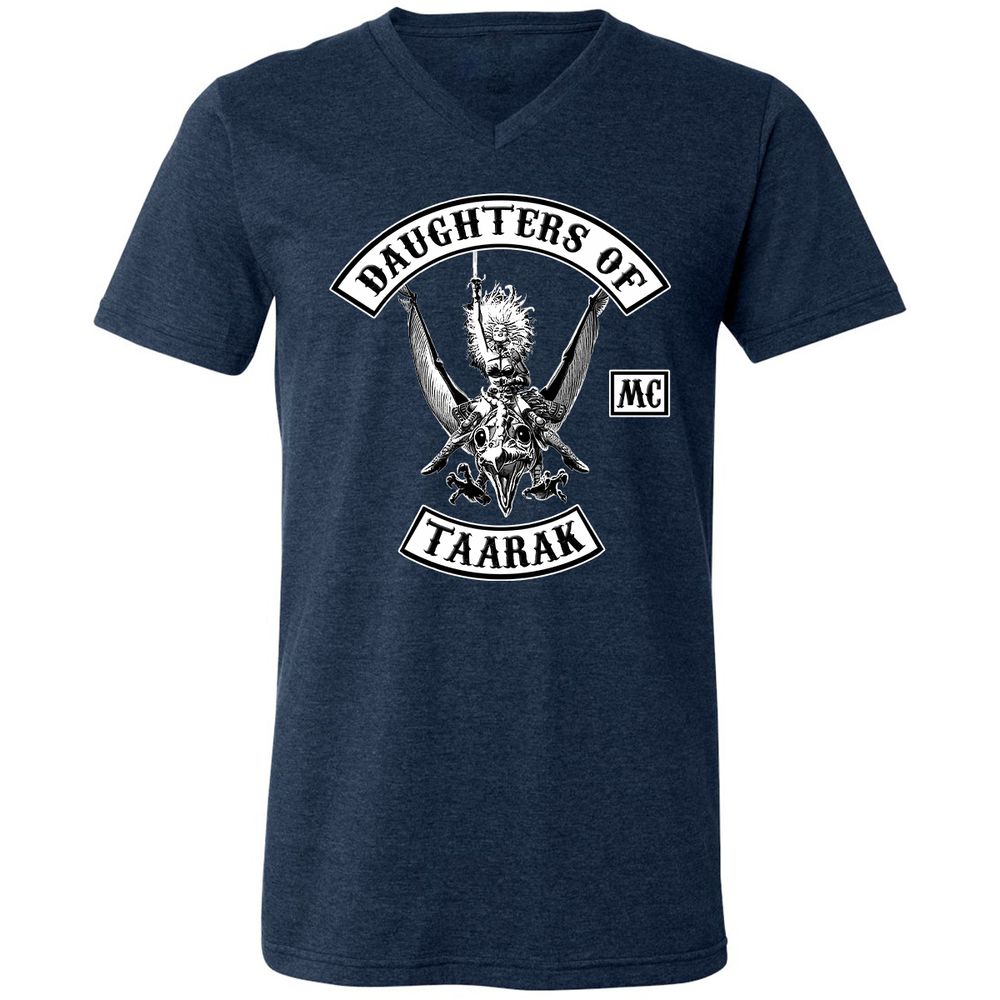 Unisex V-Neck T-Shirt - 5A9VQ2FG - Heather Navy - 15