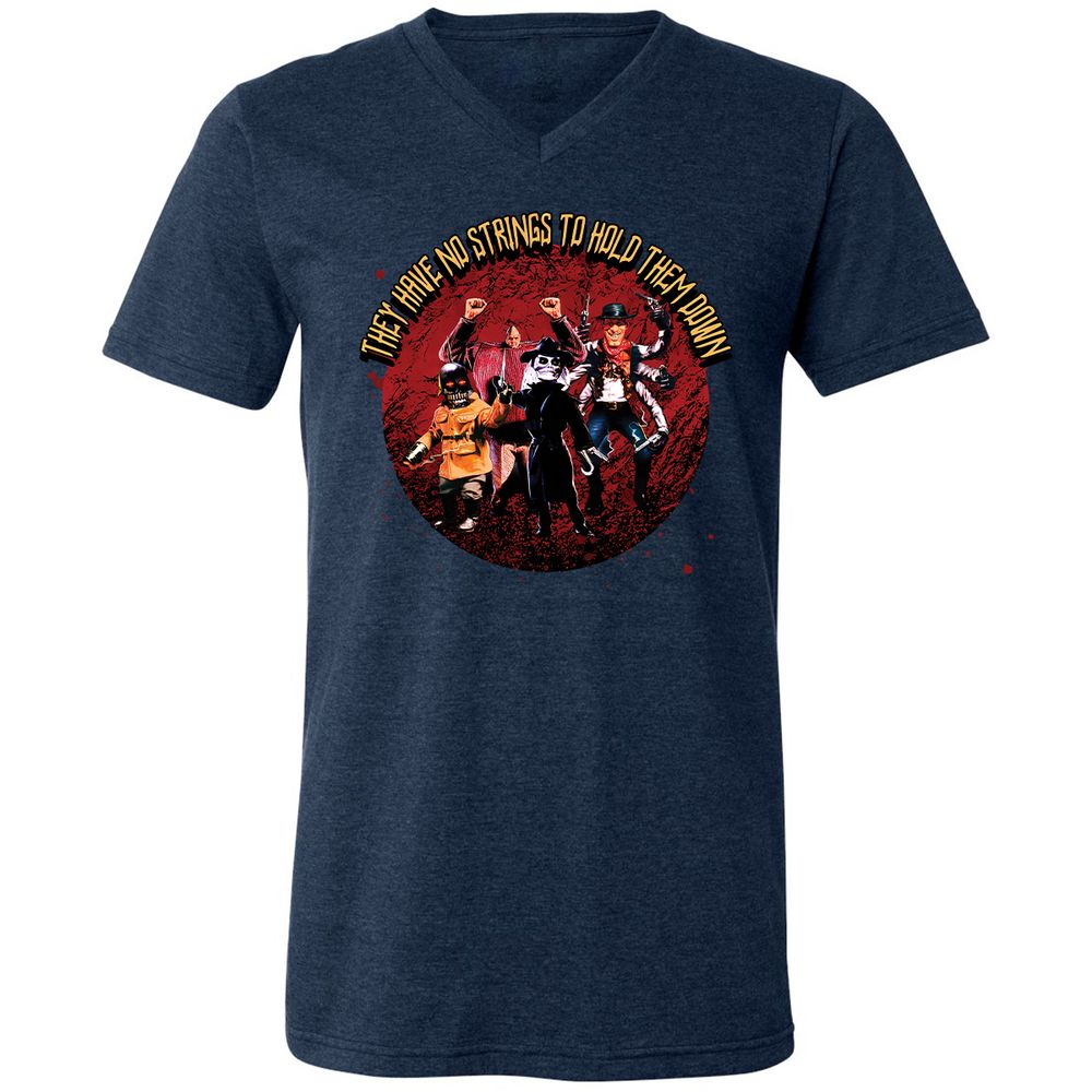 Unisex V-Neck T-Shirt - 3V26T4DZ - Heather Navy - 15