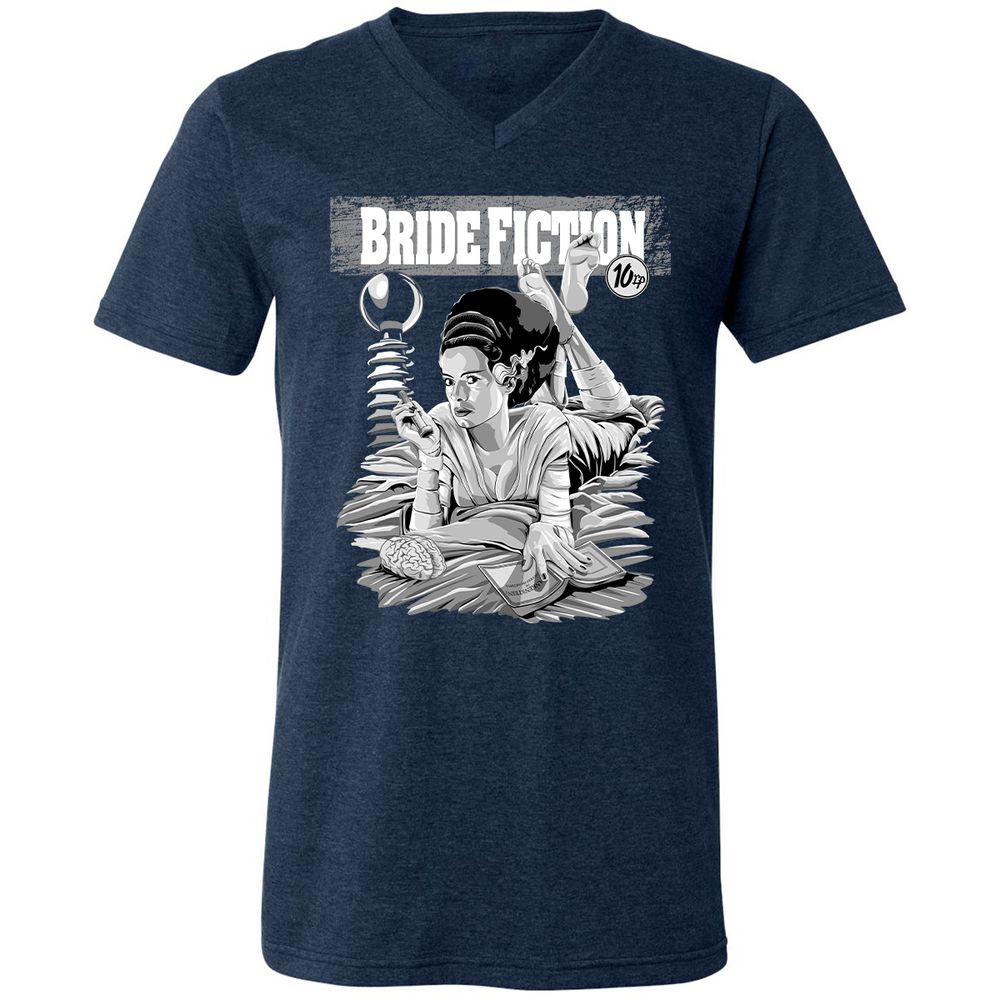Unisex V-Neck T-Shirt - 733FYL3C - Heather Navy - 15