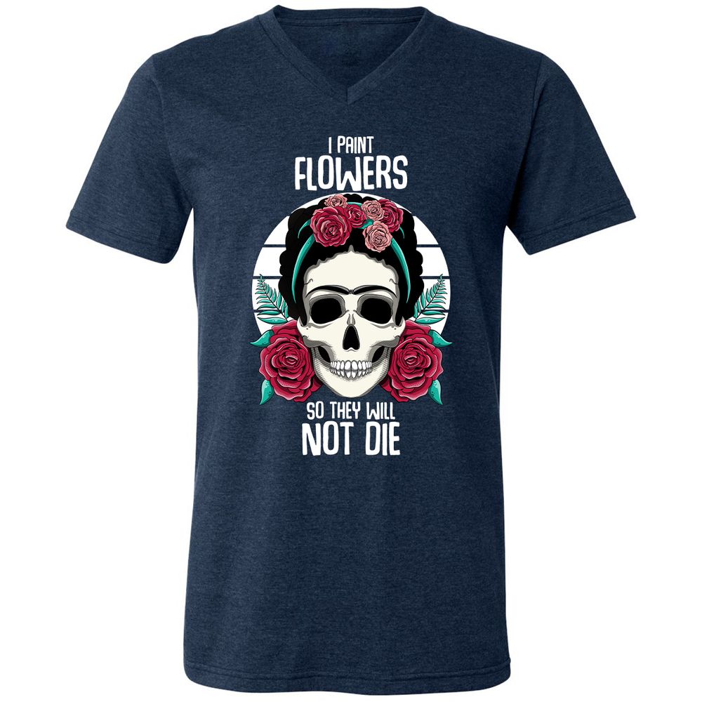 Unisex V-Neck T-Shirt - JXFCFX79 - Heather Navy - 15