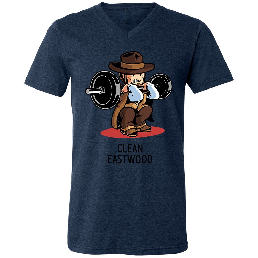 Unisex V-Neck T-Shirt - DHHGKE27 - Heather Navy - 15
