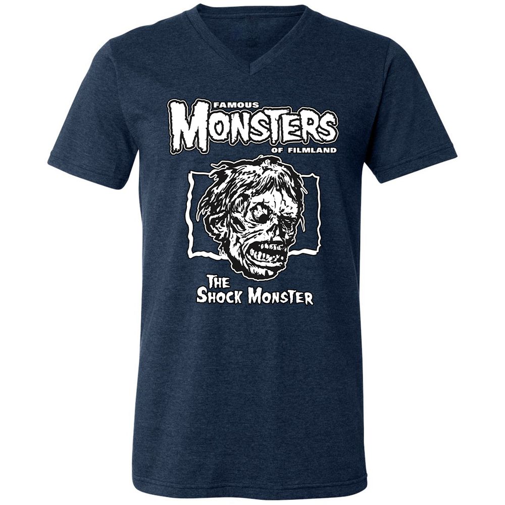 Unisex V-Neck T-Shirt - EKHLPCPA - Heather Navy - 15