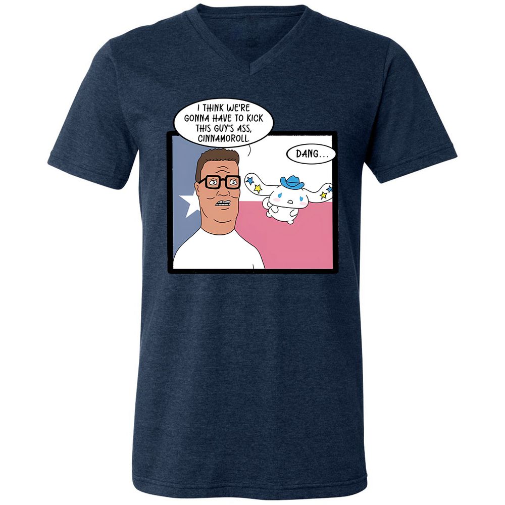 Unisex V-Neck T-Shirt - 78JRJWKD - Heather Navy - 15