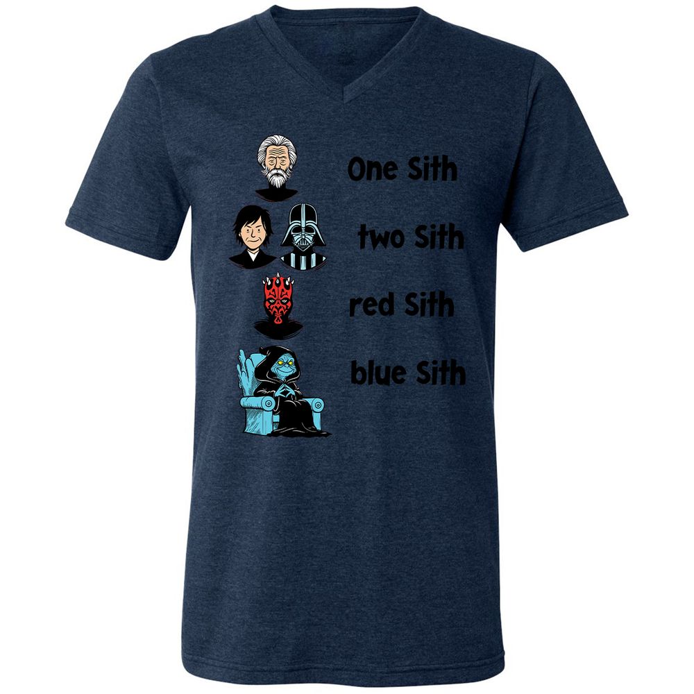 Unisex V-Neck T-Shirt - SV2YJG8X - Heather Navy - 15