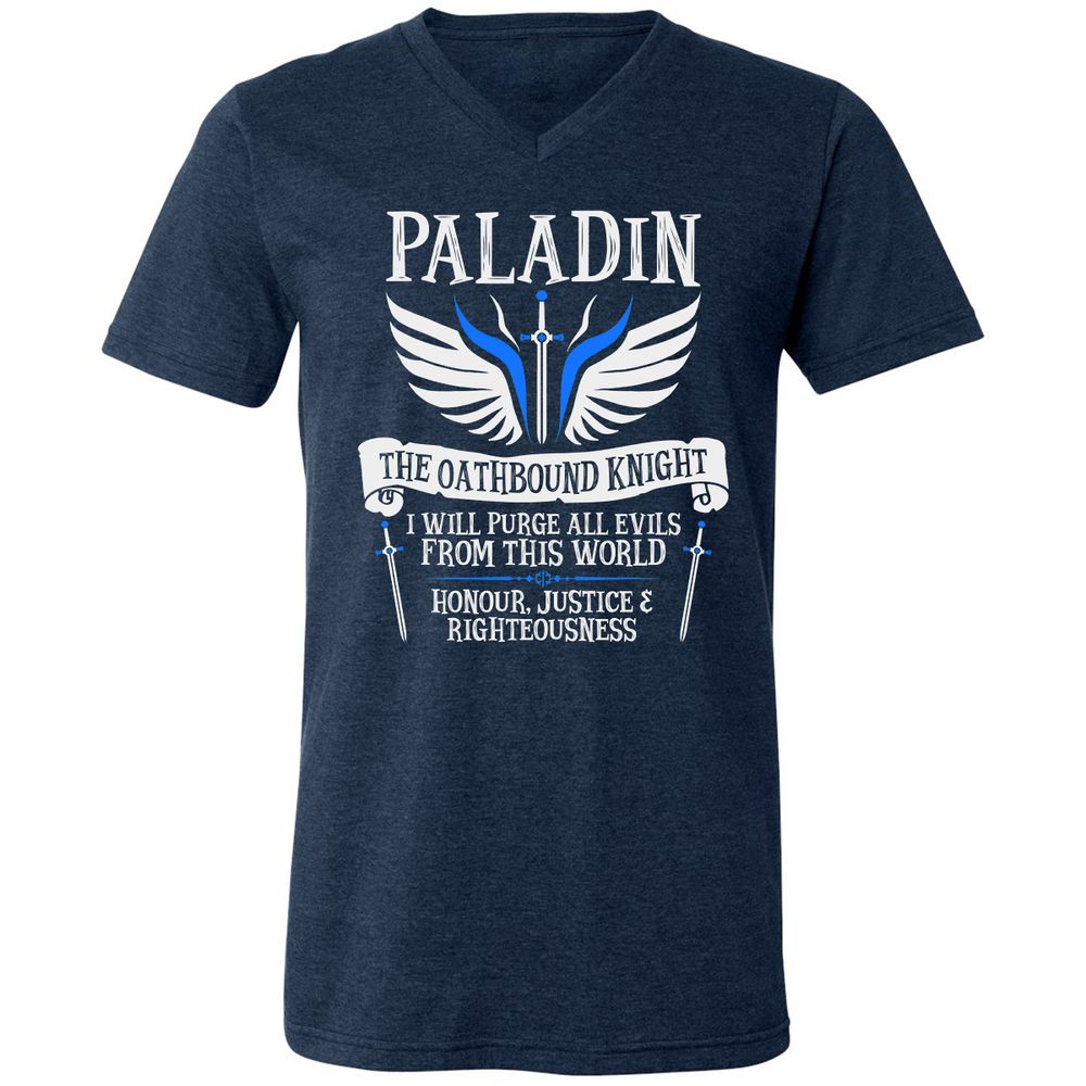 Unisex V-Neck T-Shirt - BW4RZHAN - Heather Navy - 15