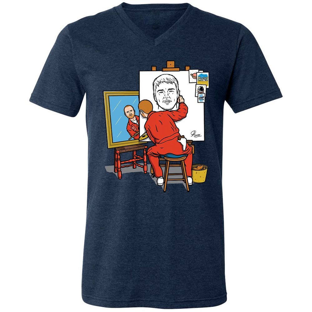 Unisex V-Neck T-Shirt - 1UB88QQL - Heather Navy - 15