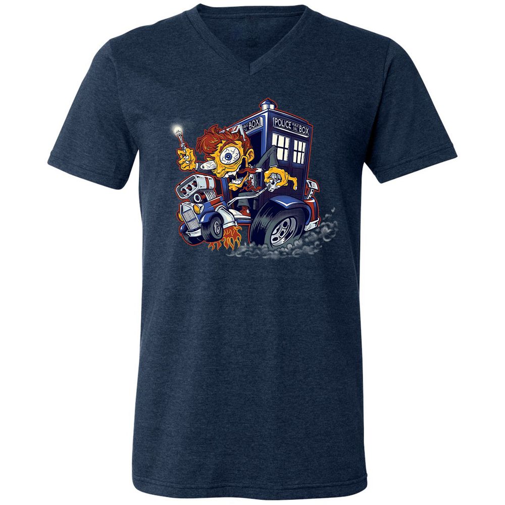 Unisex V-Neck T-Shirt - GPH5B3H6 - Heather Navy - 15