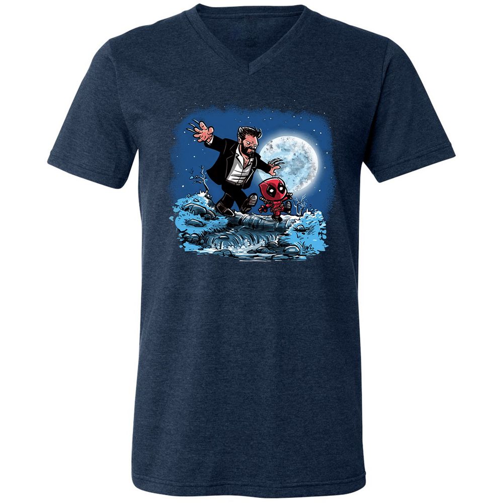 Unisex V-Neck T-Shirt - 8G73ENVH - Heather Navy - 15