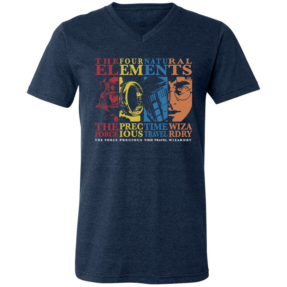 Unisex V-Neck T-Shirt - 197S5HRM - Heather Navy - 15