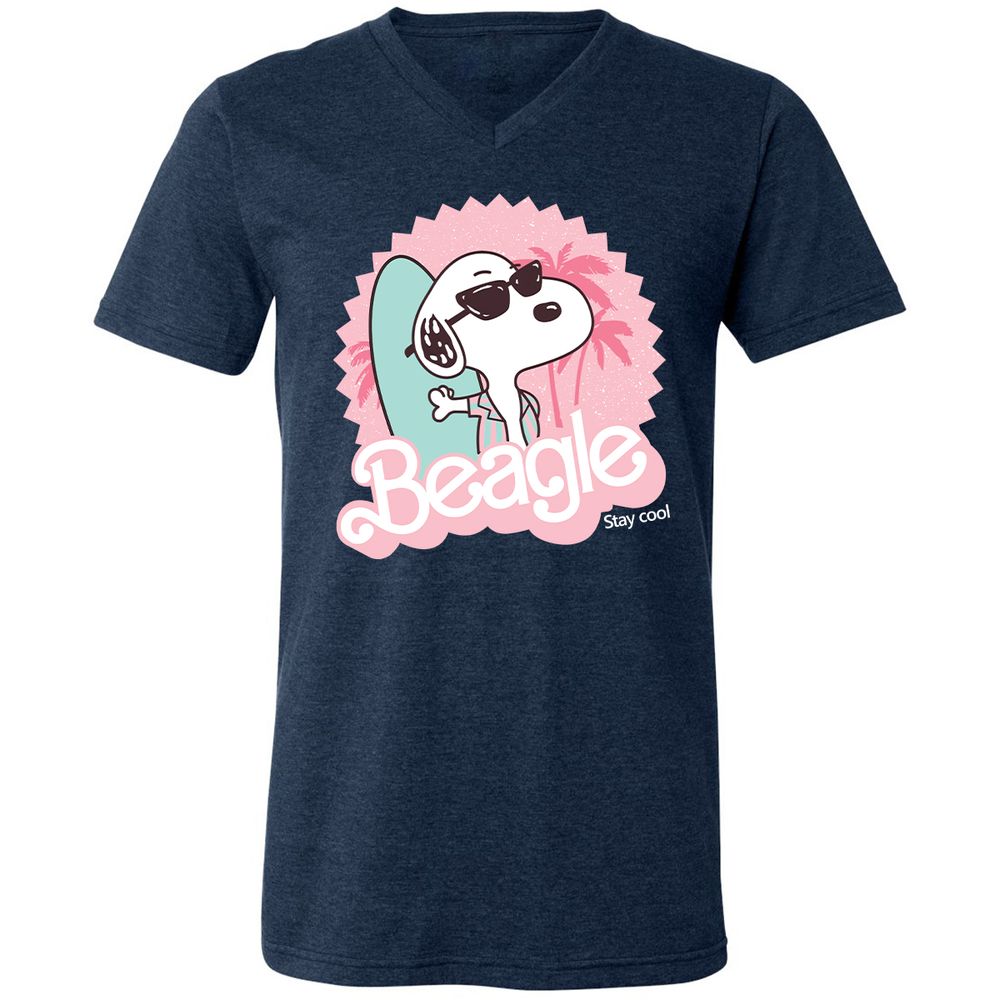 Unisex V-Neck T-Shirt - MP4NN8EC - Heather Navy - 15