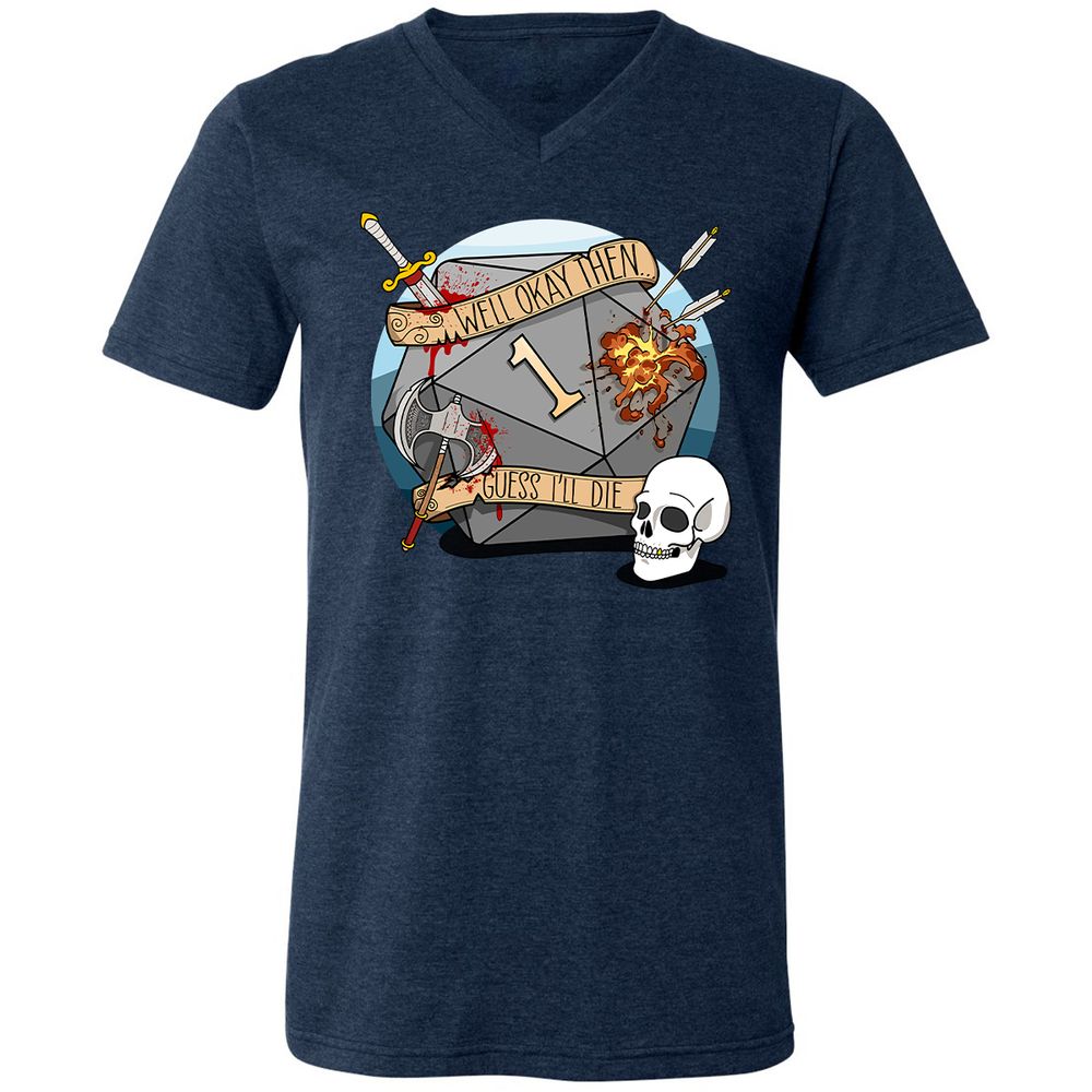 Unisex V-Neck T-Shirt - 2966ZWNB - Heather Navy - 15