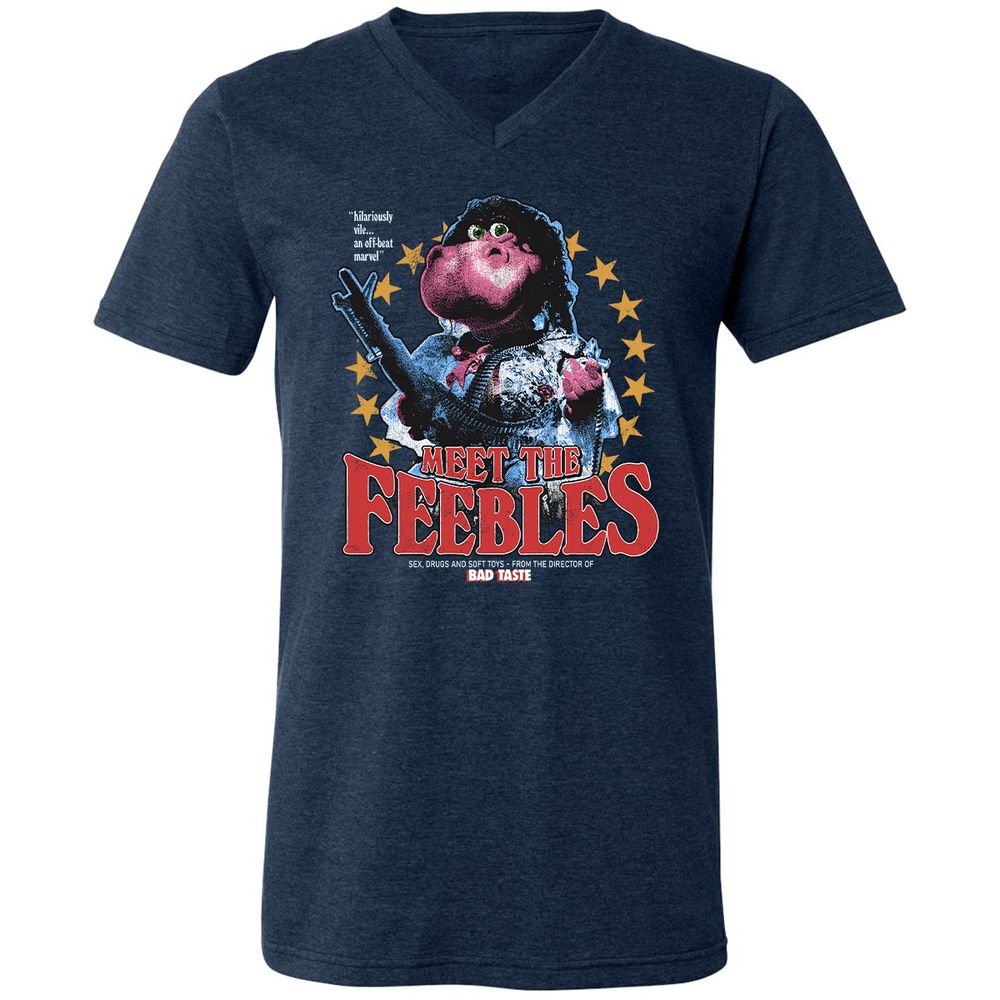 Unisex V-Neck T-Shirt - FVD1AQVM - Heather Navy - 15