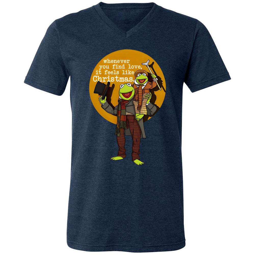 Unisex V-Neck T-Shirt - 77D87D5C - Heather Navy - 15