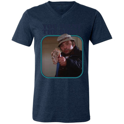 Unisex V-Neck T-Shirt - Q6R4GD3Q - Heather Navy - 15