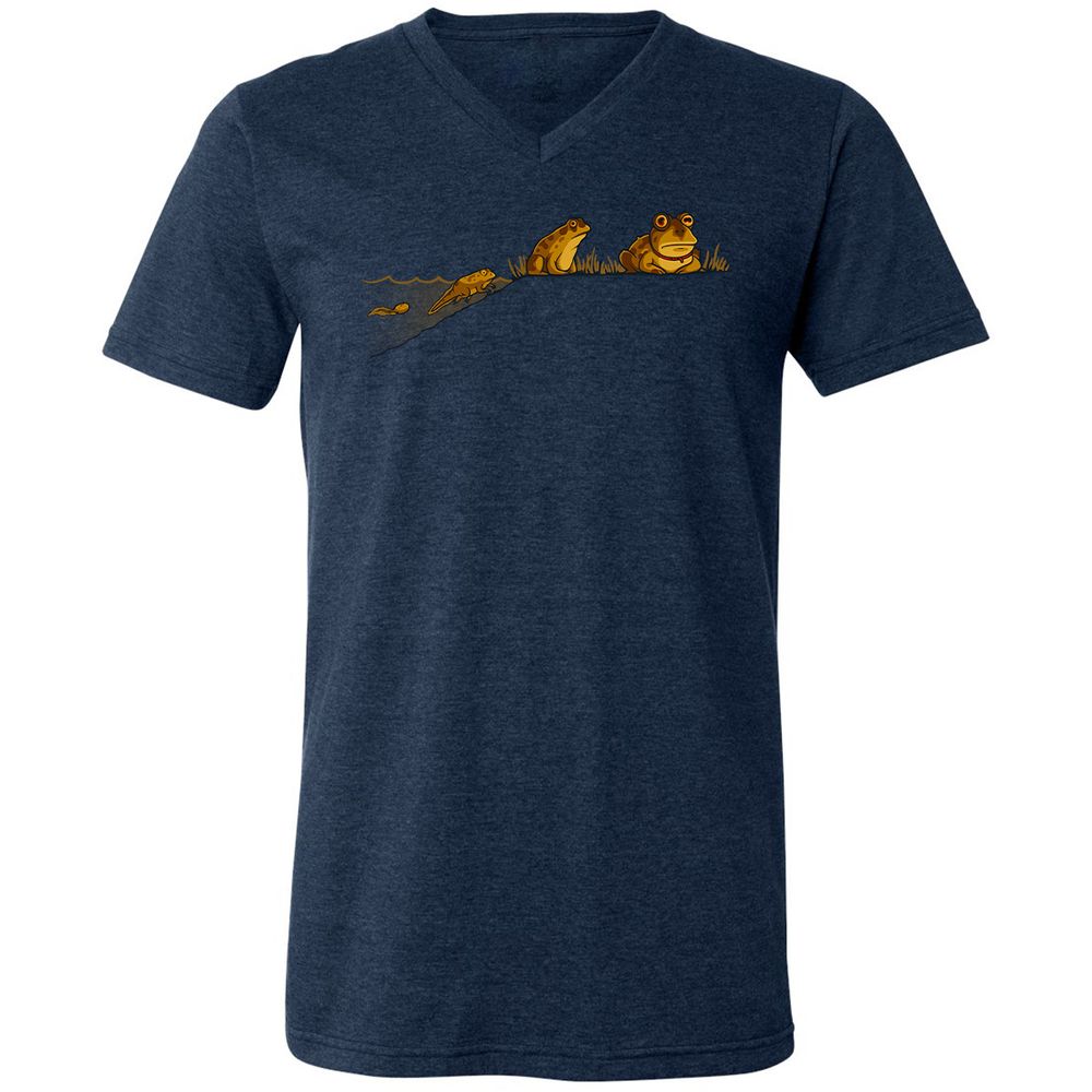 Unisex V-Neck T-Shirt - 6VR2DHA6 - Heather Navy - 15