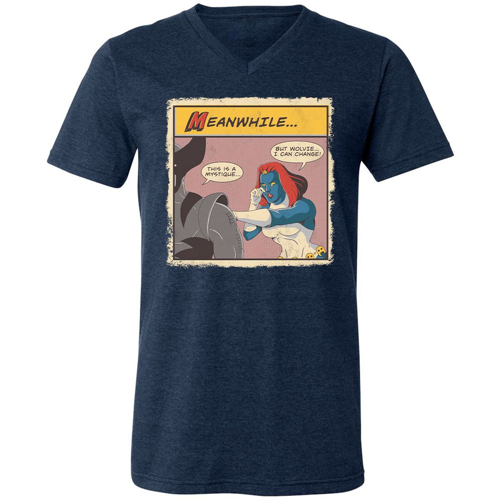 Unisex V-Neck T-Shirt - G4EKGYDR - Heather Navy - 15