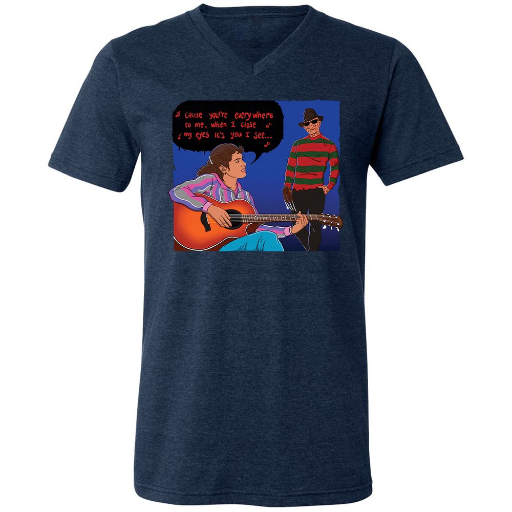 Unisex V-Neck T-Shirt - 9Z9Q9LC5 - Heather Navy - 15