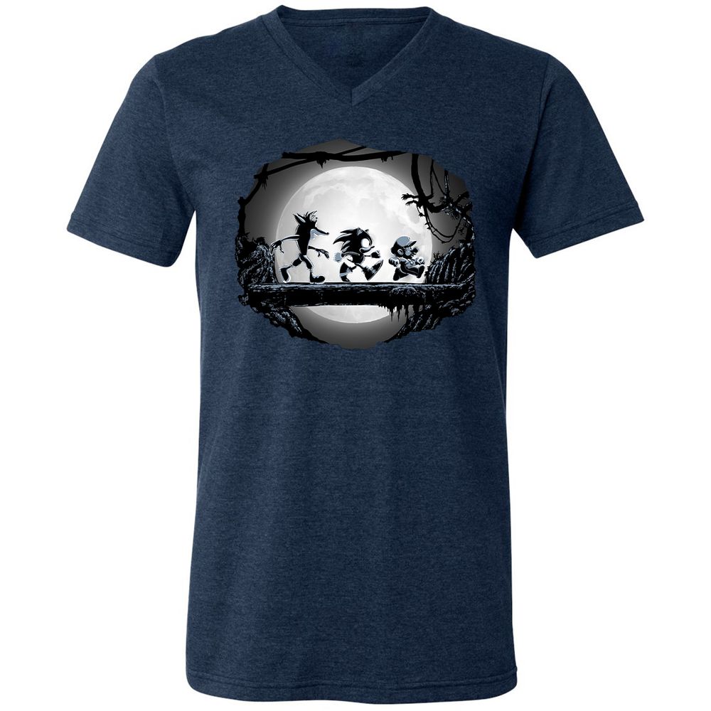 Unisex V-Neck T-Shirt - UA6Z4VUN - Heather Navy - 15