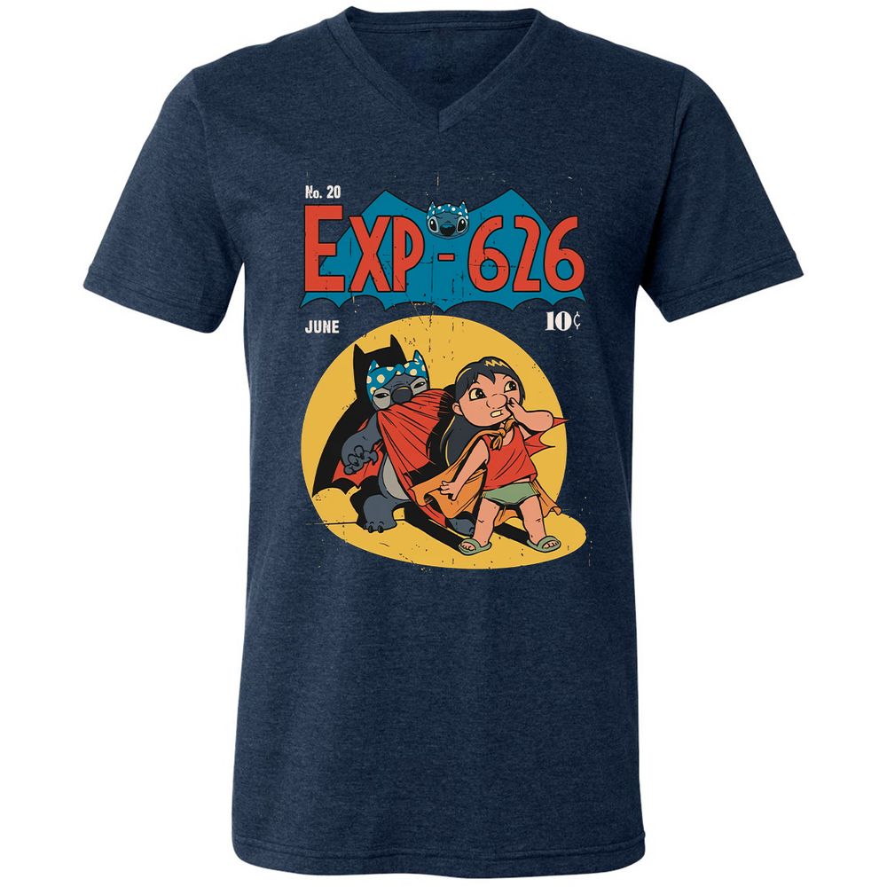 Unisex V-Neck T-Shirt - 37SG9NX4 - Heather Navy - 15