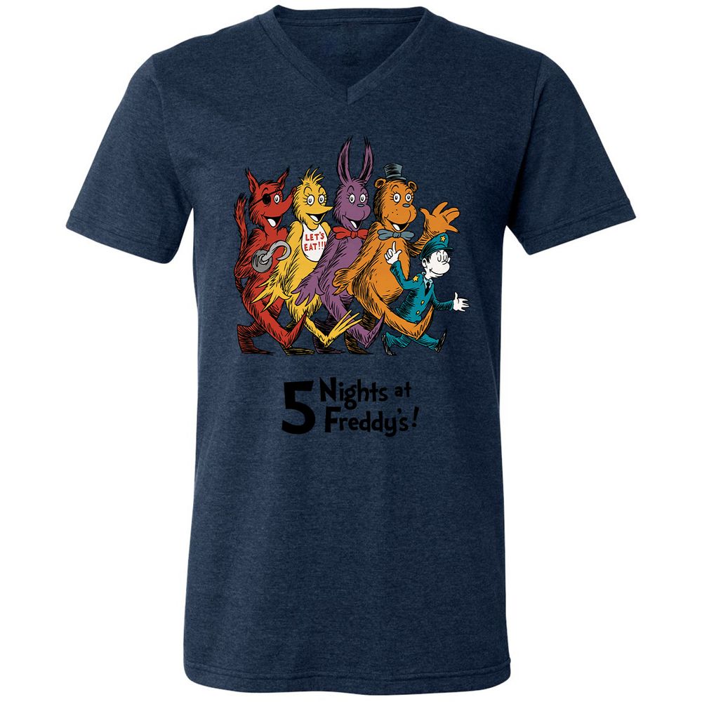 Unisex V-Neck T-Shirt - 4DP7TE5N - Heather Navy - 15