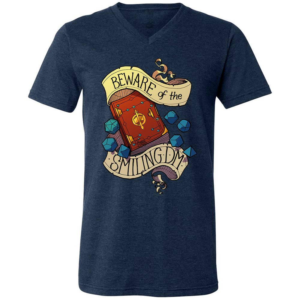 Unisex V-Neck T-Shirt - EFMTYBN7 - Heather Navy - 15