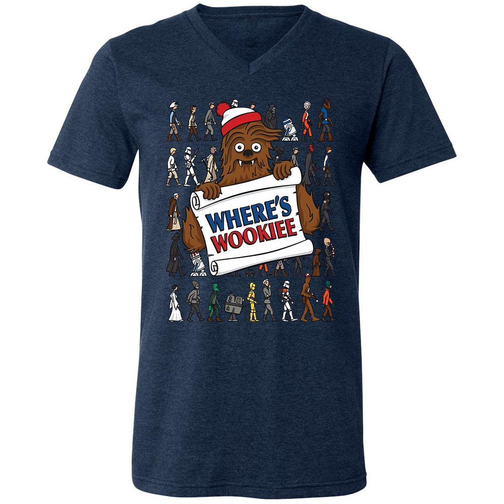 Unisex V-Neck T-Shirt - BA3KQKXQ - Heather Navy - 15