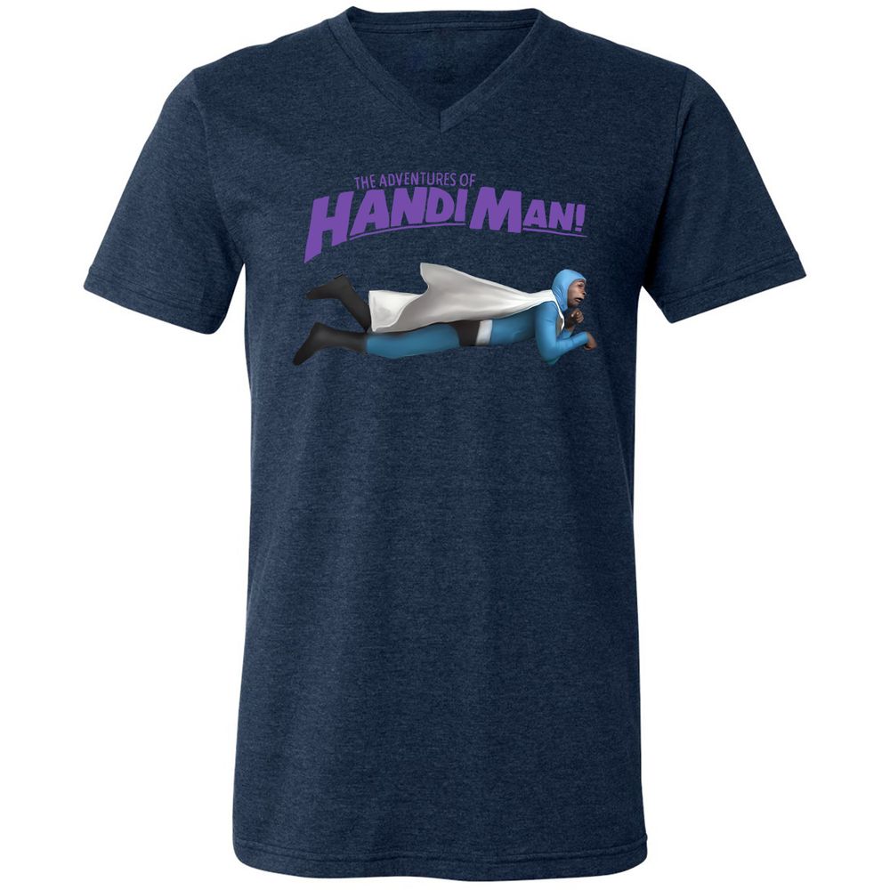 Unisex V-Neck T-Shirt - 6UEEKG3V - Heather Navy - 15