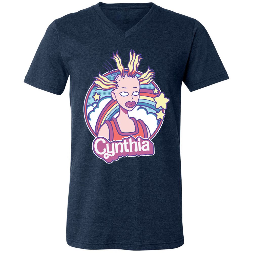 Unisex V-Neck T-Shirt - XKX7HKH4 - Heather Navy - 15