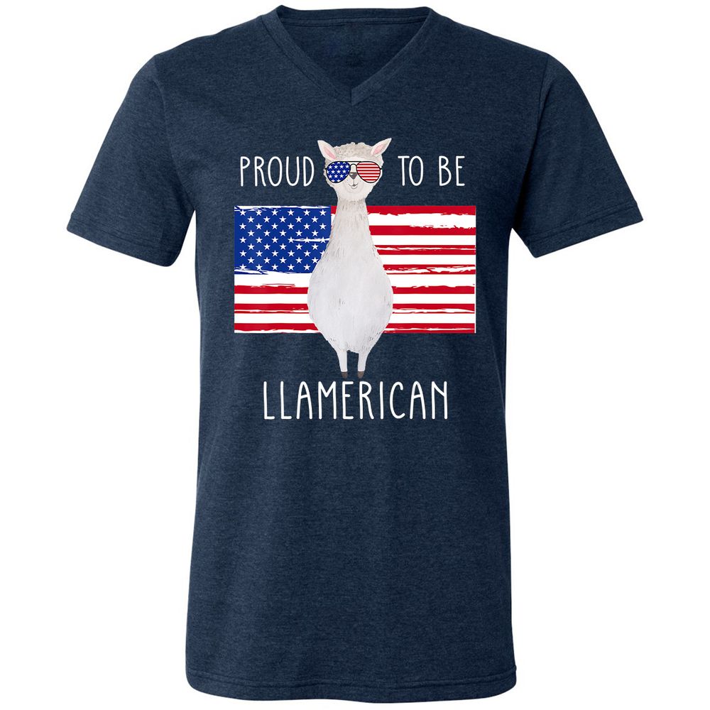 Unisex V-Neck T-Shirt - G7R6SC81 - Heather Navy - 15