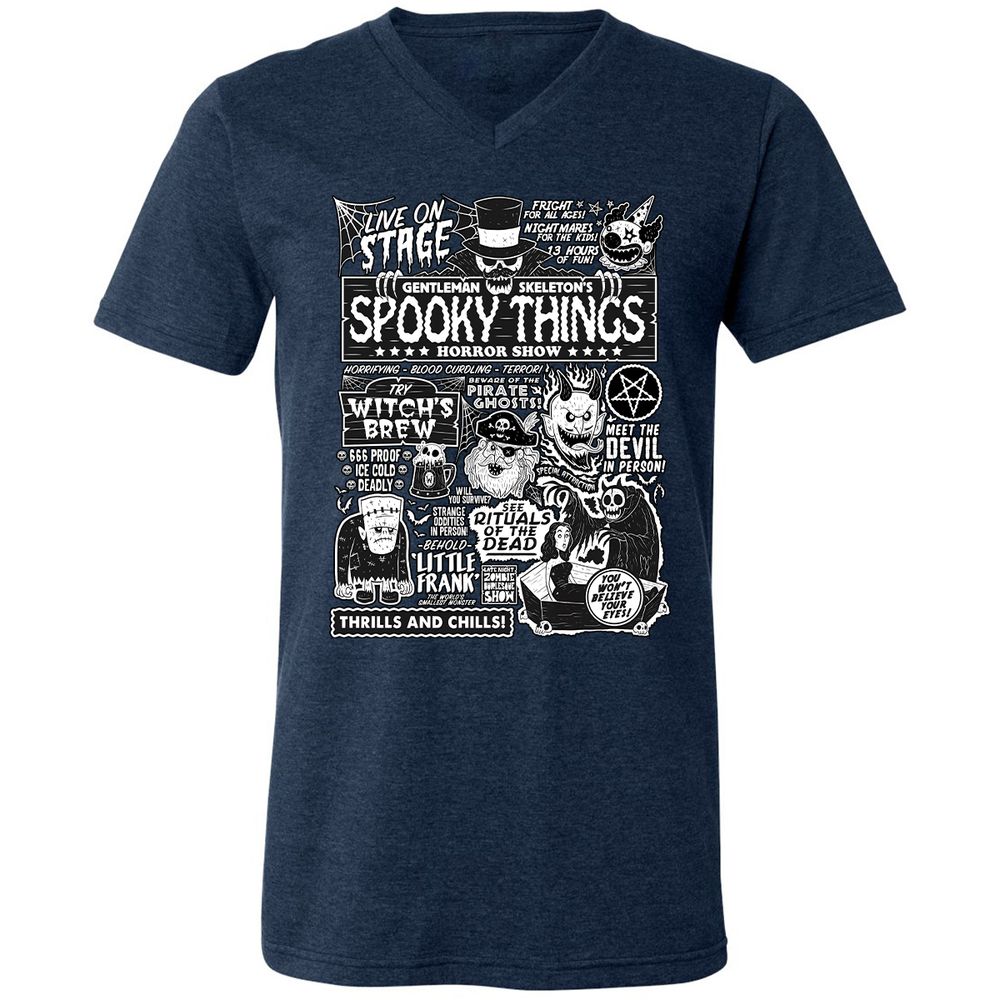 Unisex V-Neck T-Shirt - G9AX6UT9 - Heather Navy - 15