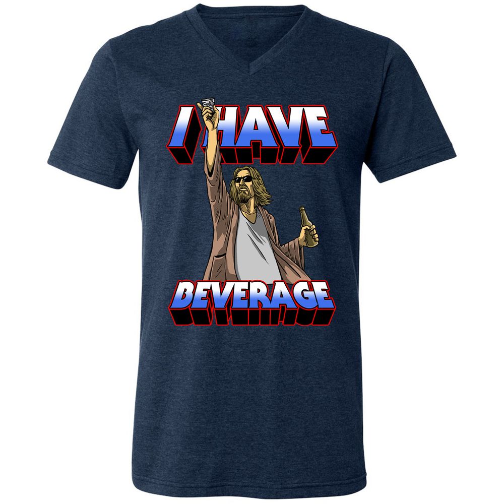 Unisex V-Neck T-Shirt - WA3GP9EA - Heather Navy - 15