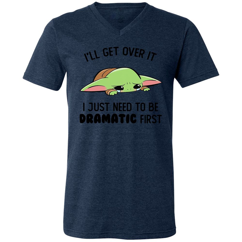 Unisex V-Neck T-Shirt - F3ZSKHFB - Heather Navy - 15