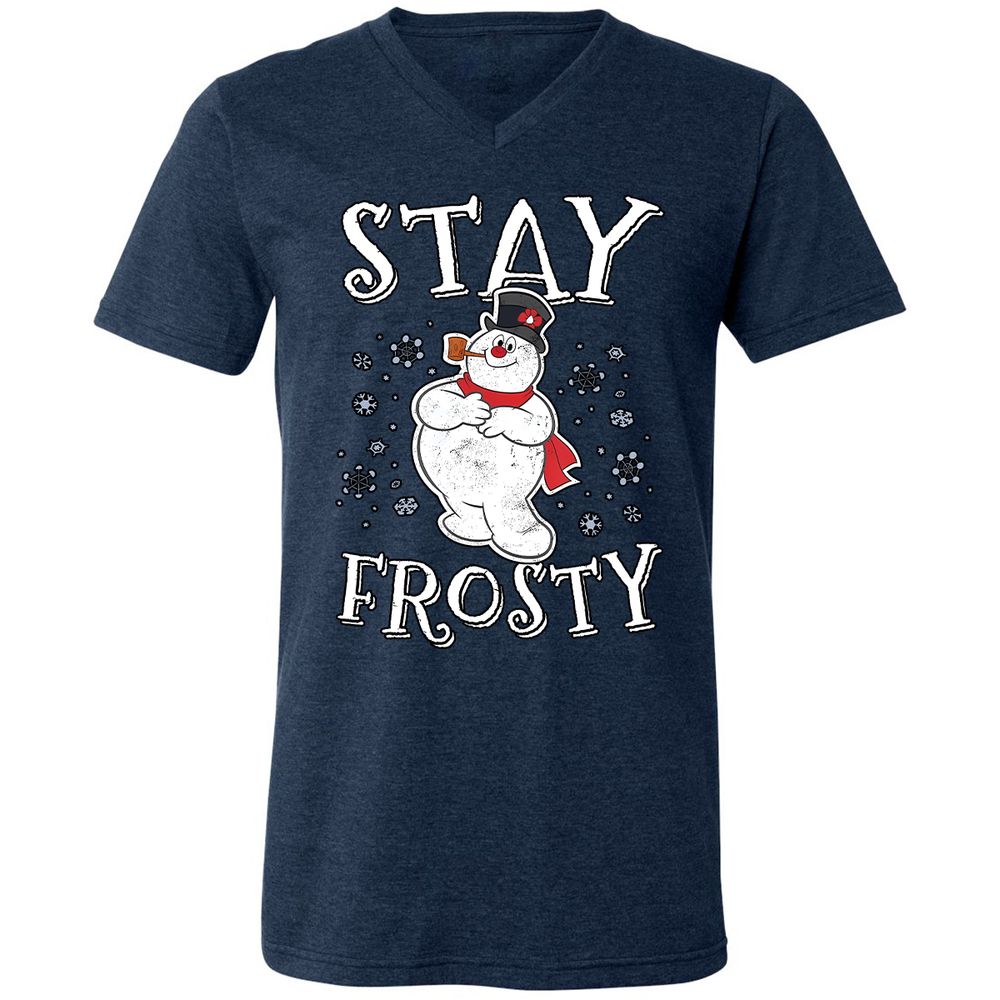 Unisex V-Neck T-Shirt - T5P7LFPJ - Heather Navy - 15
