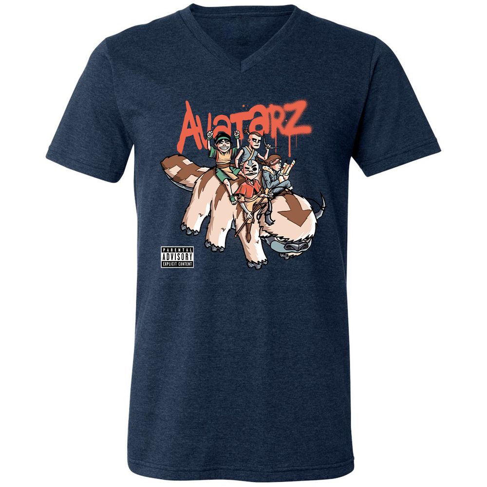 Unisex V-Neck T-Shirt - 6ESGXQNT - Heather Navy - 15