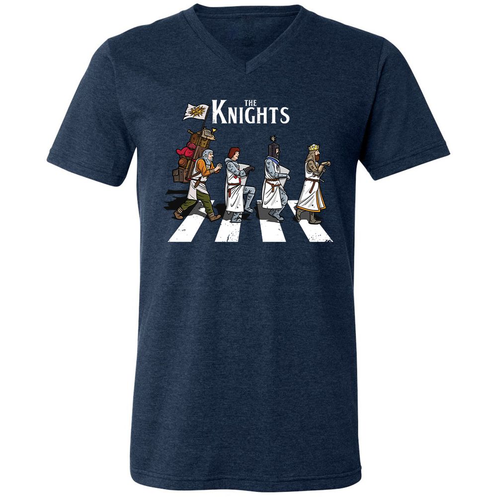 Unisex V-Neck T-Shirt - 46ZFKT1M - Heather Navy - 15