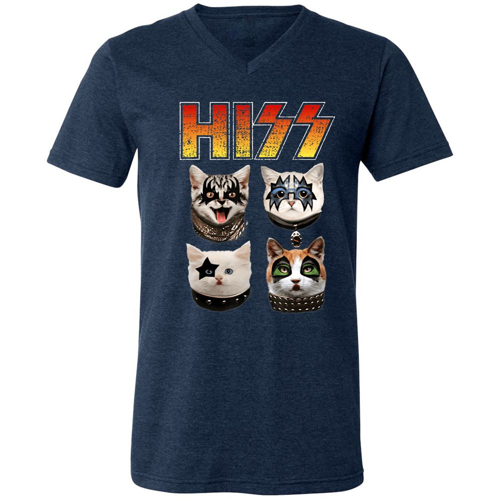 Unisex V-Neck T-Shirt - R5ND1WGL - Heather Navy - 15