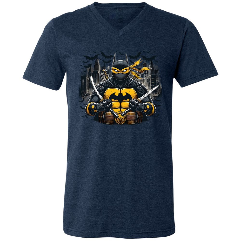 Unisex V-Neck T-Shirt - LCWCBDNJ - Heather Navy - 15